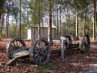 Vehicle used to haul stone by Washington Island pioneers, at Jacobsen's Museum