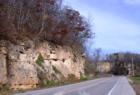 Rocky bluffs along the highway, just north of Maiden Rock, Wisconsin