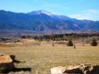 Views of Pikes Peak and the Rocky Mountain range from Spring Creek