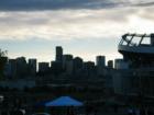 A view of downtown Denver from Invesco Field at dawn.