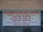 Bryan Post office extended Holiday hours