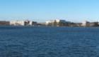 Looking out at the Jordan's in Reading over the lake in Wakefield