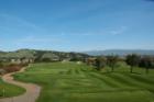 A view from the clubhouse overlooking the first hole at Eagle Ridge