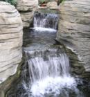 Double waterfall at Kissimmee resort.