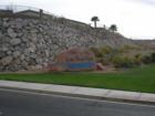 A view of the entrance to Lake Mead View Estates on a cloudy day.
