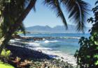 view of west maui mountains from a Kuau shoreline