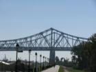 Crescent City Connection viewed from the levee in Algiers Point