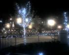 Centennial Olympic Park at night all dressed up for Christmas