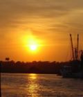 HB sunset over ICW, taken under bridge.