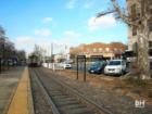 Train coming in  Westwood New Jersey in the Pascack Valley of Bergen County New Jersey