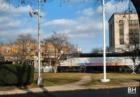 Train coming in  Westwood New Jersey in the Pascack Valley of Bergen County New Jersey