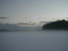 Sea Smoke rises off of Winnegance Bay
