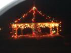 Bolton Gazebo decorated for Christmas, look closely, you can see the Christmas Tree lit up, too!