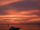 Sunset looking west from Fort Pickens on the west end of Pensacola Beach