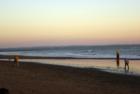 combing the beach