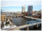 View Of The Grand River Winding Through The City Of Grand Rapids