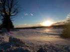 Sunset  and snow Red Hook NY