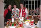 Cinco Ranch Ladies displaying their creative Christmas wreaths.  All made from Vintage oraments at a recent meeting.  Make friends and form a support group, join the Cinco Ranch Ladies Club, Liz Carter charter memeber.