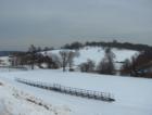 The view out over the football field at Lawrence Academy