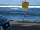High surf warning at Laniakea