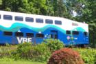 VRE train leaving the Rolling Road station - it is typical of the trains serving this line