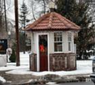 The Famous Hillsdale Traffic Booth Decked out for Christmas