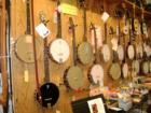 This is the banjo department in the House of Musical Traditions, a favorite of the area folk and blue grass musicians.