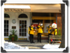 The TZBridgemen brass quartet playing Christmas Carols in Scarsdale, NY Dec. 2007