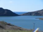 Whale Rock Reservoir with the Pacific Ocean in the background. Cayucos, CA