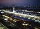 National Airport and Metro Station at night