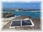 Plaque on Laie Point. One of the many wars and why there are many little isles around this area.