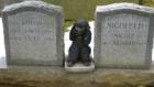 One of the many headstones at the famous Hartsdale Canine Cemetary founded by Dr. Samuel Johnson a New York City veterinarian.  It is the first and most famous pet cemetery in the United States. Some of the monuments are very ornate.