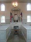 The 1773 baptismal font and pulpit at Pohick Church