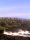 Mauna Loa from Punaluu Black Sand Beach