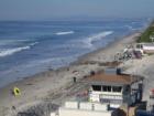 Moonlight Beach in Encinitas seen from the observation point above the parking lot