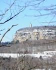 Mohonk tower in the snow.