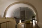 The bedroom in a barrel roof townhouse -designed by Charles Goodman- in Southwest DC.