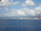 A lone sail boat off Honolulu