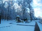 Winding Ridge snow covered playground 