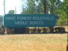 Wake Forest-Rolesville Middle School is located on Main Street in Wake Forest.