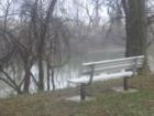 Bench down by the Colorado River near boat ramp in Webberville Park