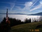 This is a home located on Young Harris Mountain. The clouds had settled over Lake Chatuge.