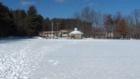 The bandstand at Sean Wellington Fields in Pepperell