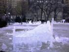 Ice "bed" carving in Rice Park, Saint Paul