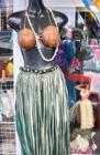 hula outfits for sale in a tourist shop in Paia Maui