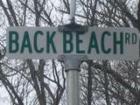 BAck Beach Sign.  Little known "treasure park" of Haskell.