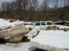 Car amongst ice, Narrowsburg, NY