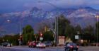 Nightfall with snow on the Catalinas, Winterhaven area of Tucson