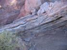 Mica vein revealed in arroyo north of Picacho Peak
