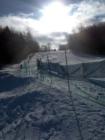 Looking up the slope at Whaleback Ski Resort in Enfield, NH